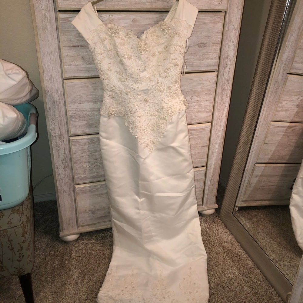 Beautiful pearl embellished wedding dress